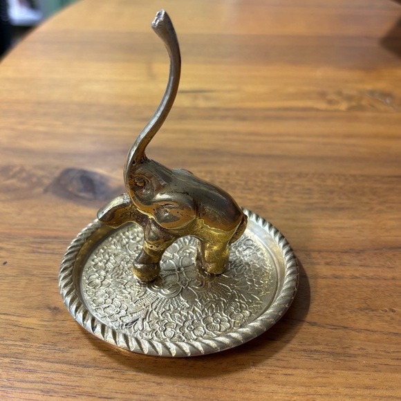 Other - Vintage solid brass elephant ring holder trinket dish